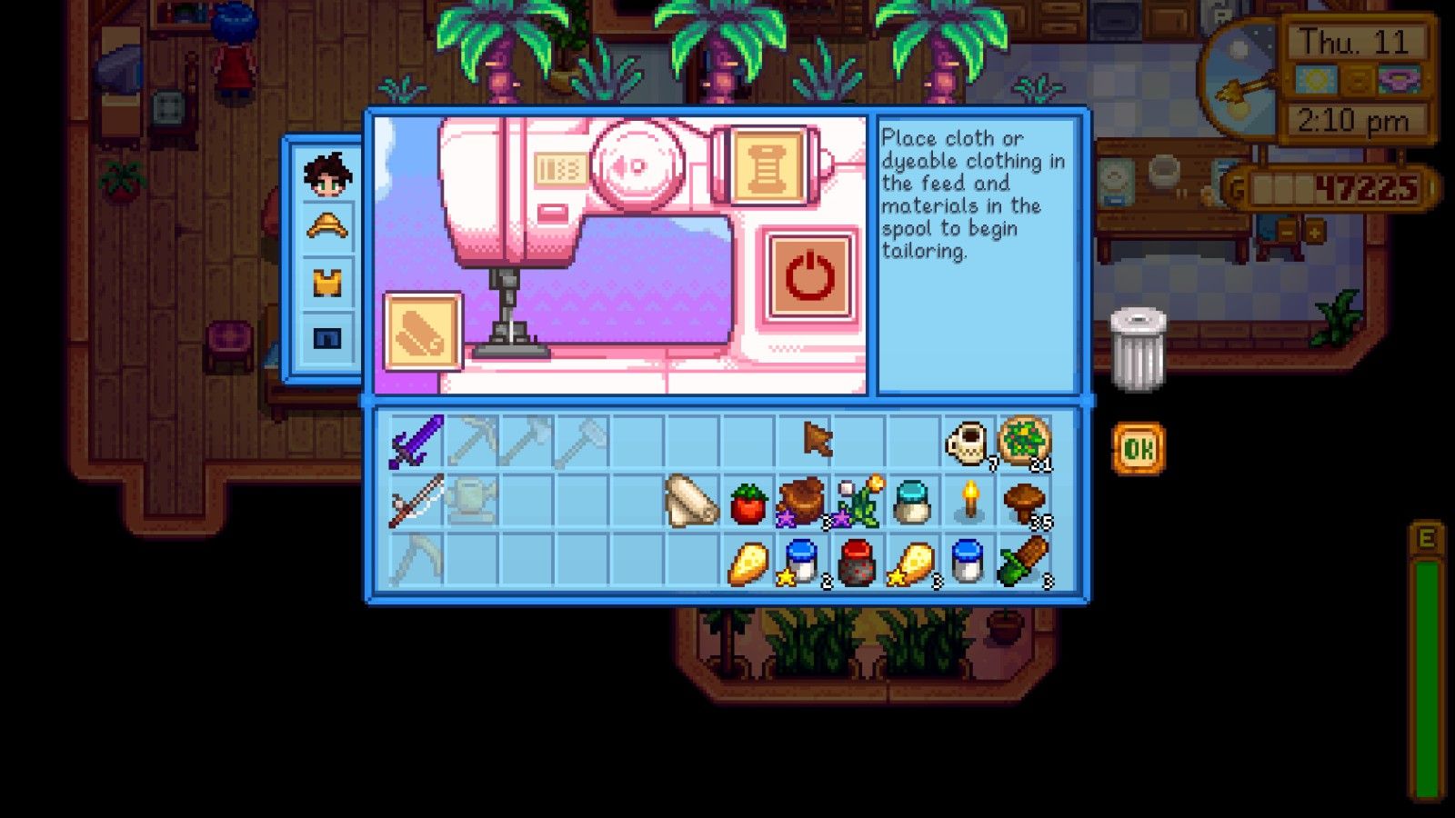 the sewing machine in stardew valley