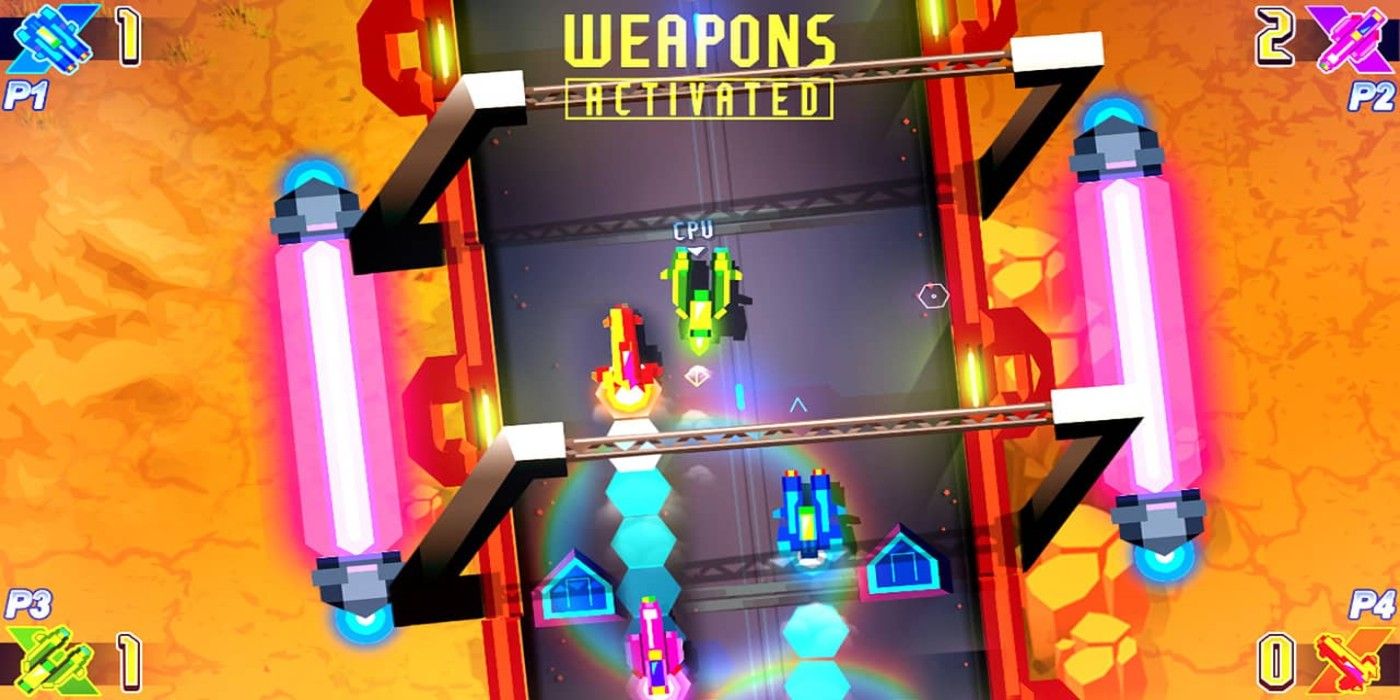 Cars race as a weapons system is activated in The Next Penelope.