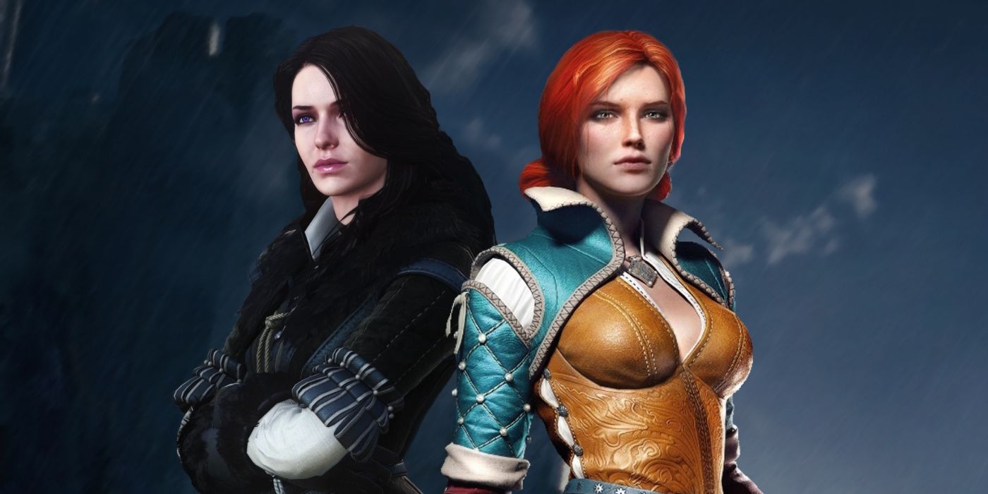 triss and yennefer standing back to back