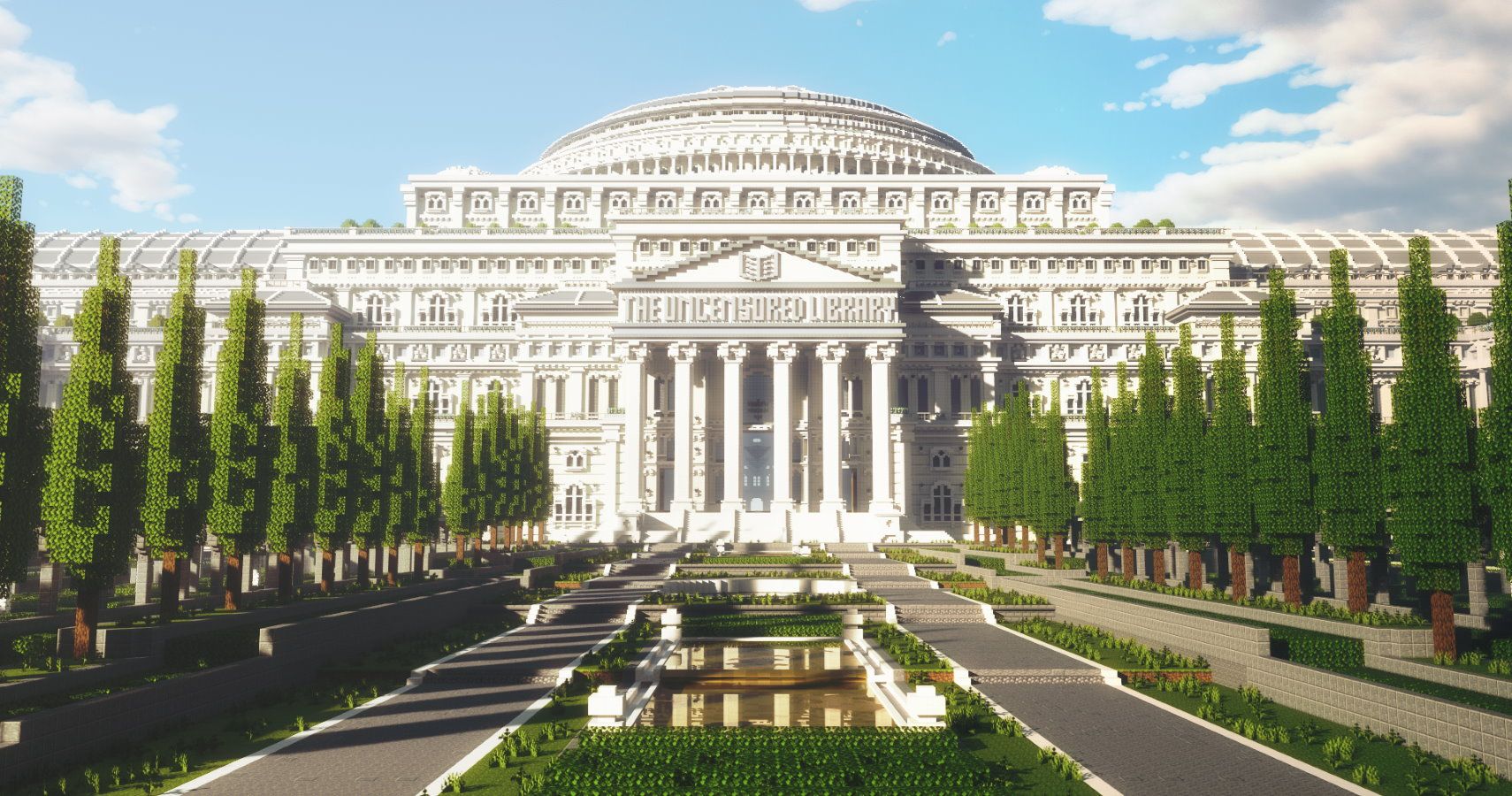 This Beautiful Minecraft Palace Was Built To Topple Dictators   07 Uncensored Library Front2 