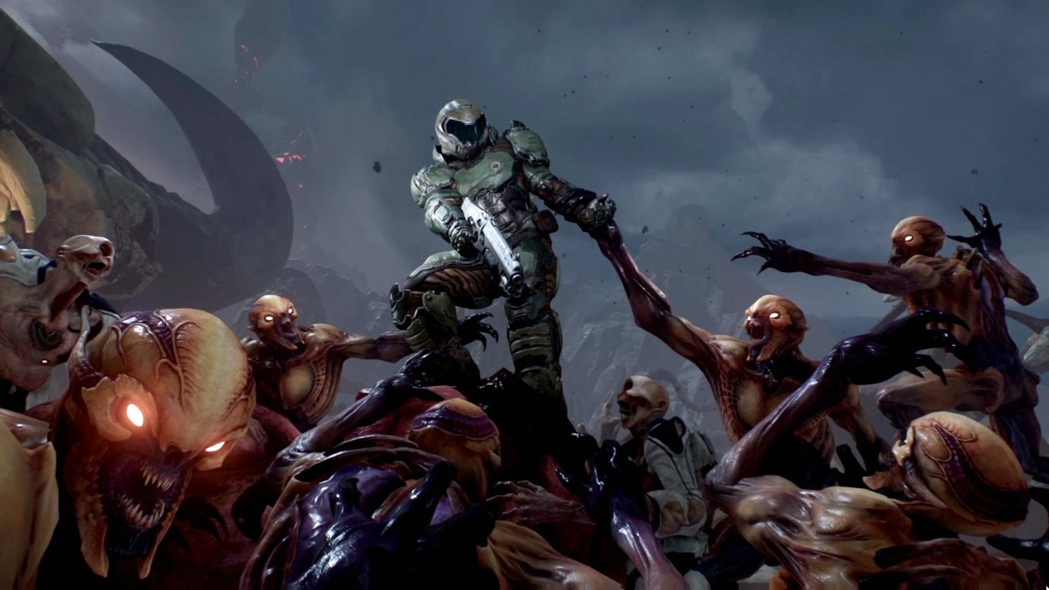 Doom 2016 Slayer on Pile of Demons
