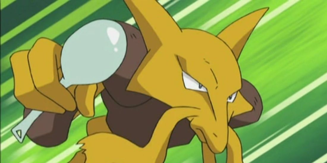 pokemon alakazam fighting during a battle