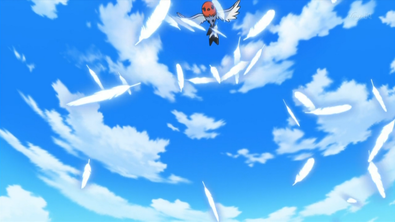 fletching using feather dance in the pokemon anime