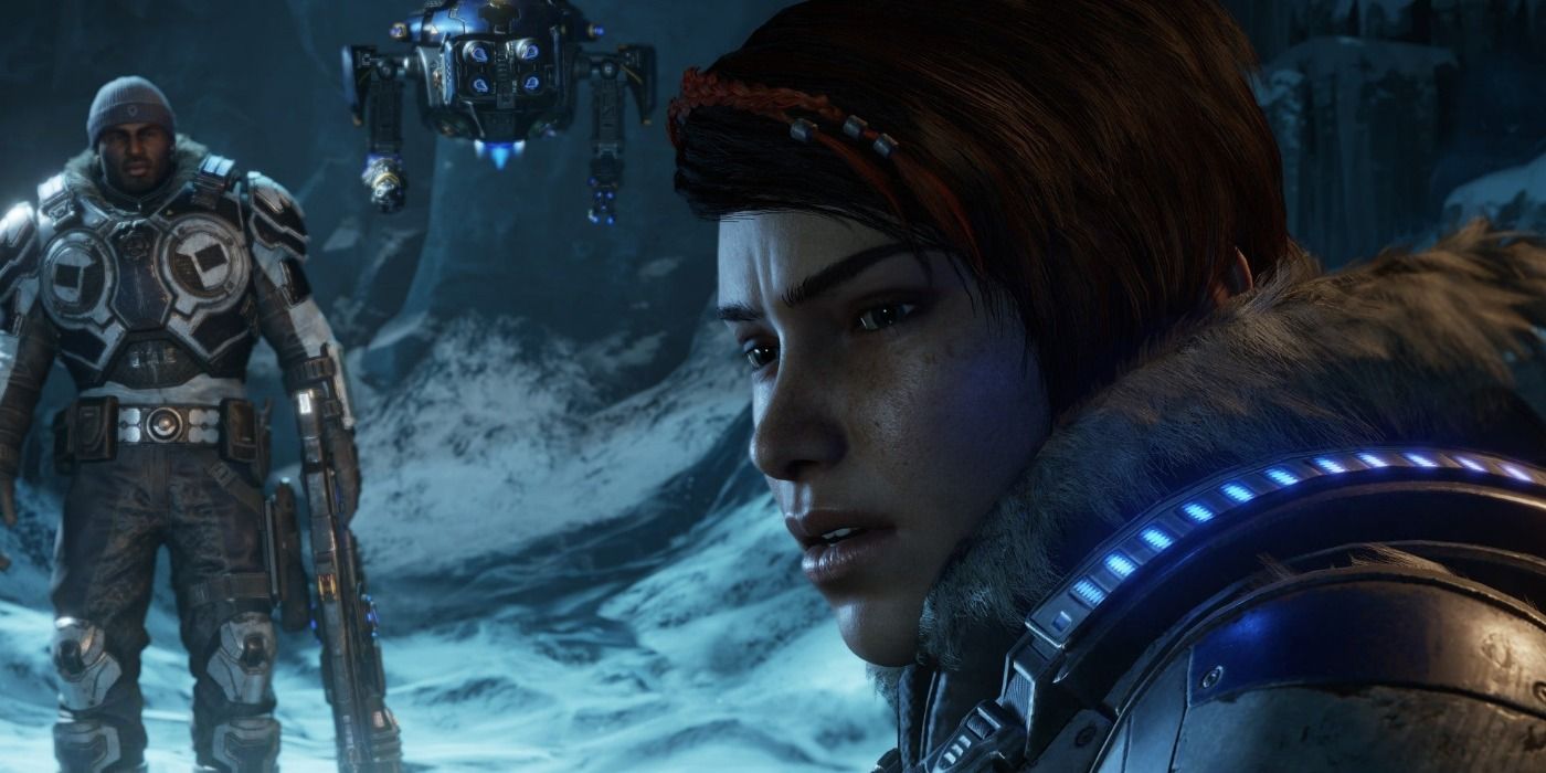 Gears 5 Screenshot Del and Jack Looking At Kait
