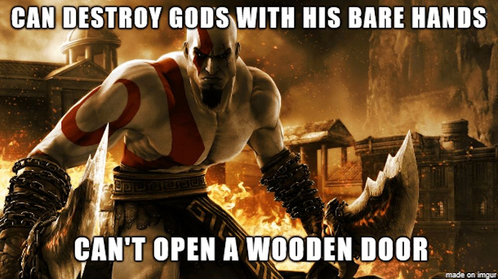 God of war wooden door copy