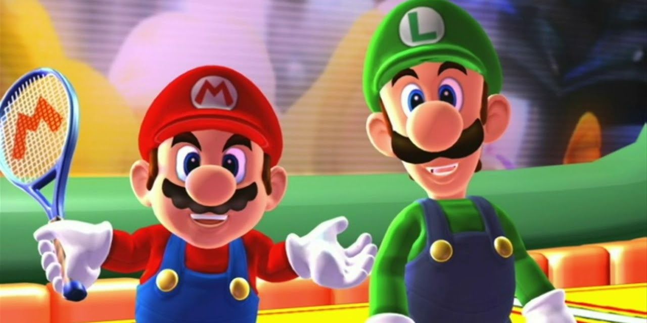 Mario Power Tennis Mario and Luigi Pose