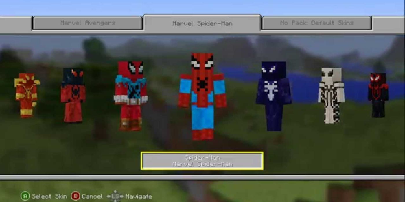 Minecraft Marvel Spider Man skin pack