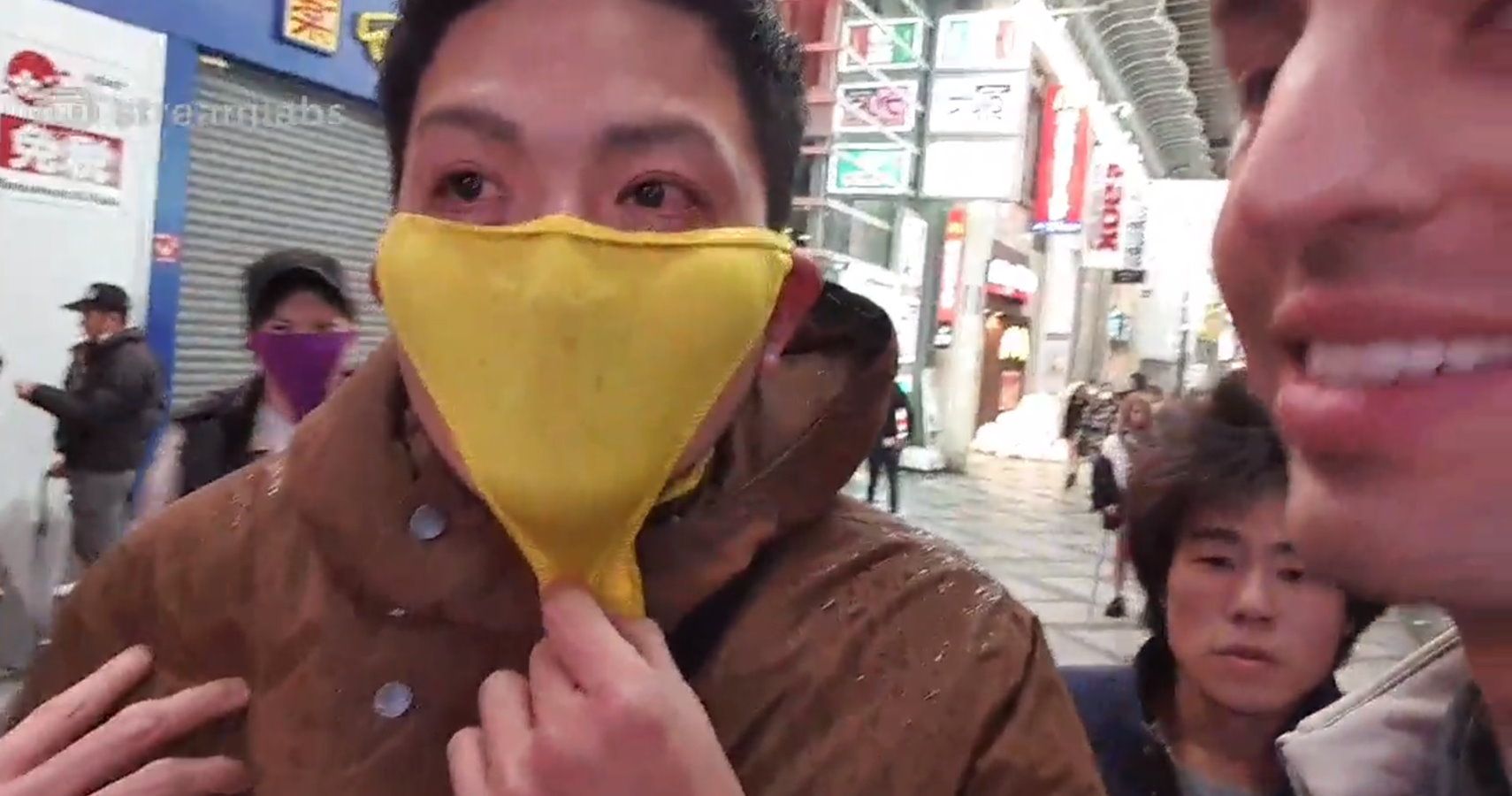 Streamer Japanese Men Wearing Panties Their Face To Protect Coronavirus