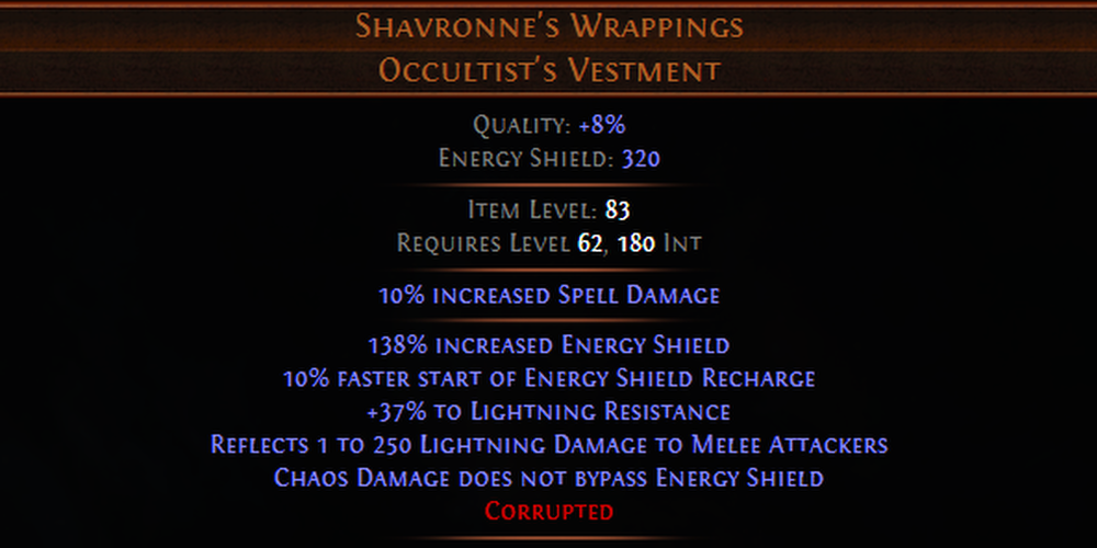 Path of Exile Shavronne's Wrappings