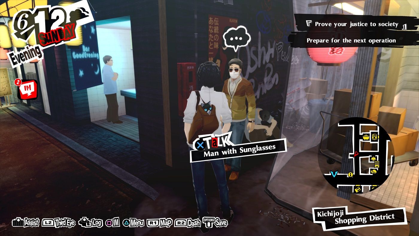 Persona 5 Royal Joker and Man with Sunglasses