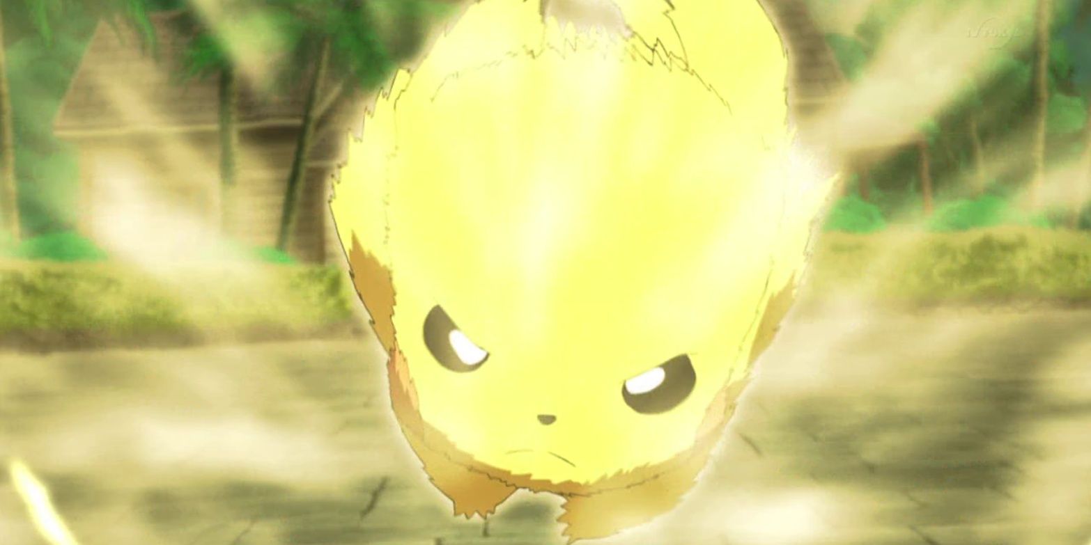 Pikachu using Breakneck Blitz Anime Running at Camera