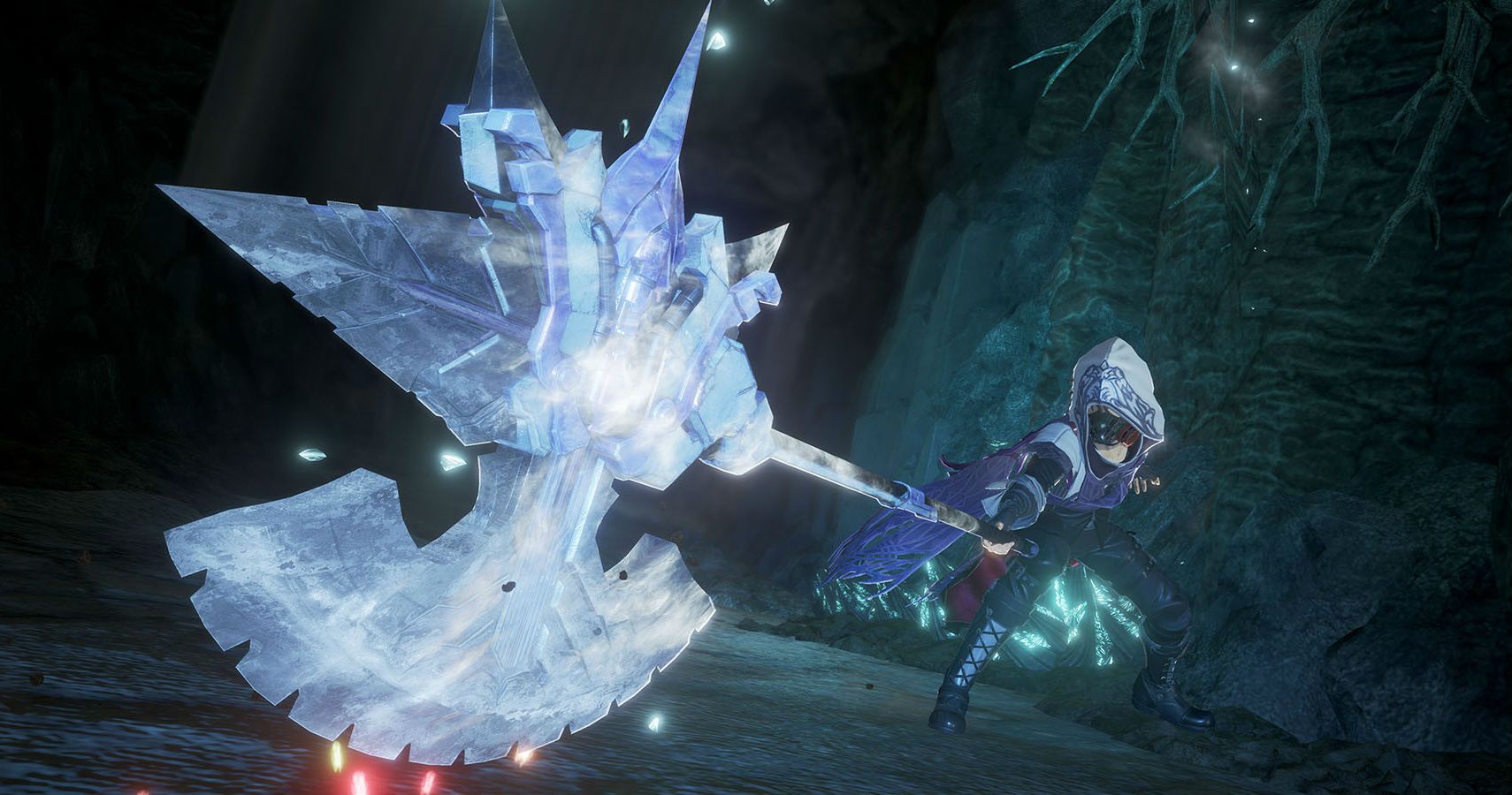 Player with Axe in Code Vein Frozen Empress