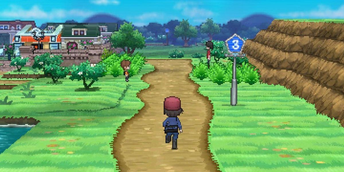 Pokemon character walking on road