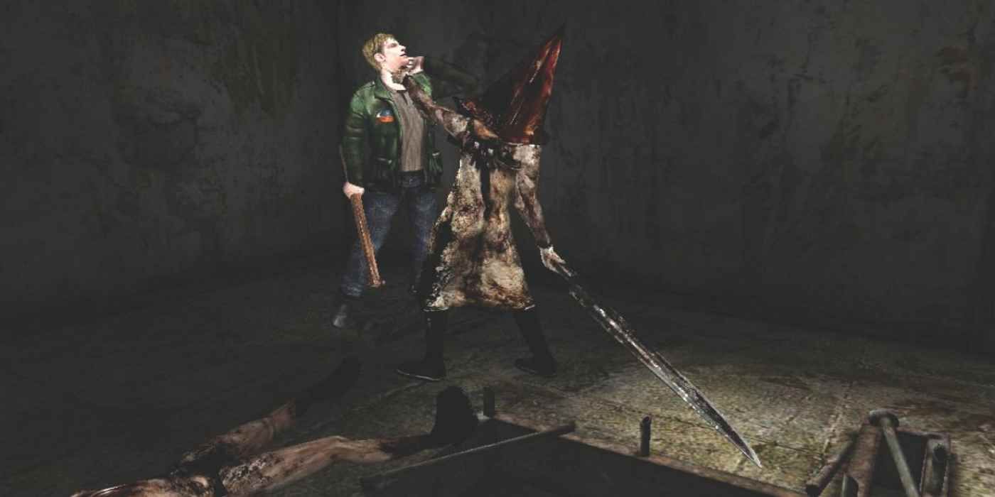 Silent Hill 2 Pyramid Head Holding Up Main Character James Sunderland. 