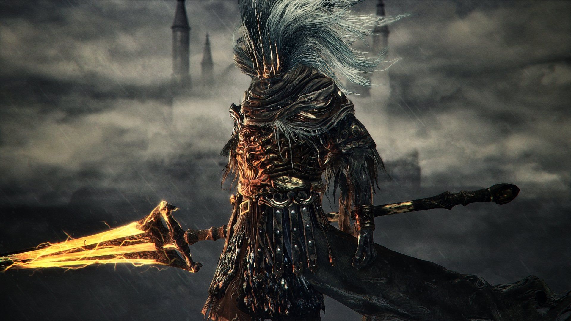 The Nameless King brandishes his sword in Dark Souls 3