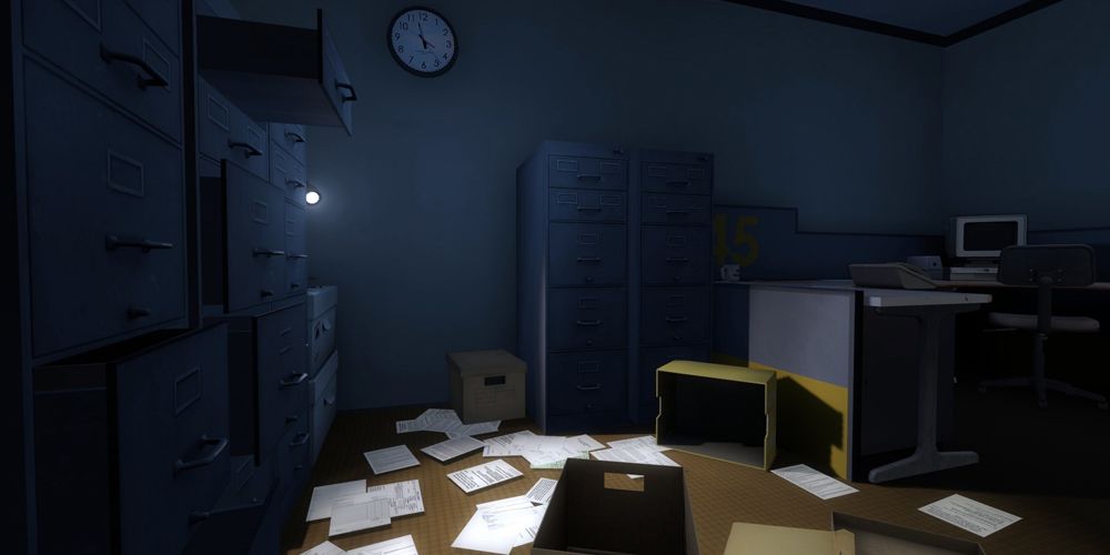 The Stanley Parable dark office room