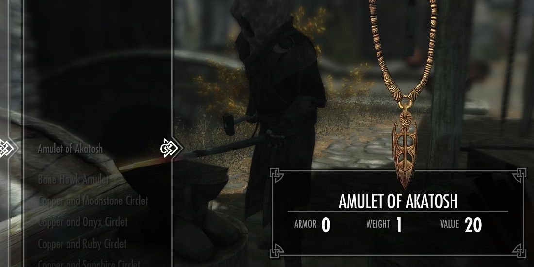 The Amulet Of Akatosh Inside Inventory In Skyrim