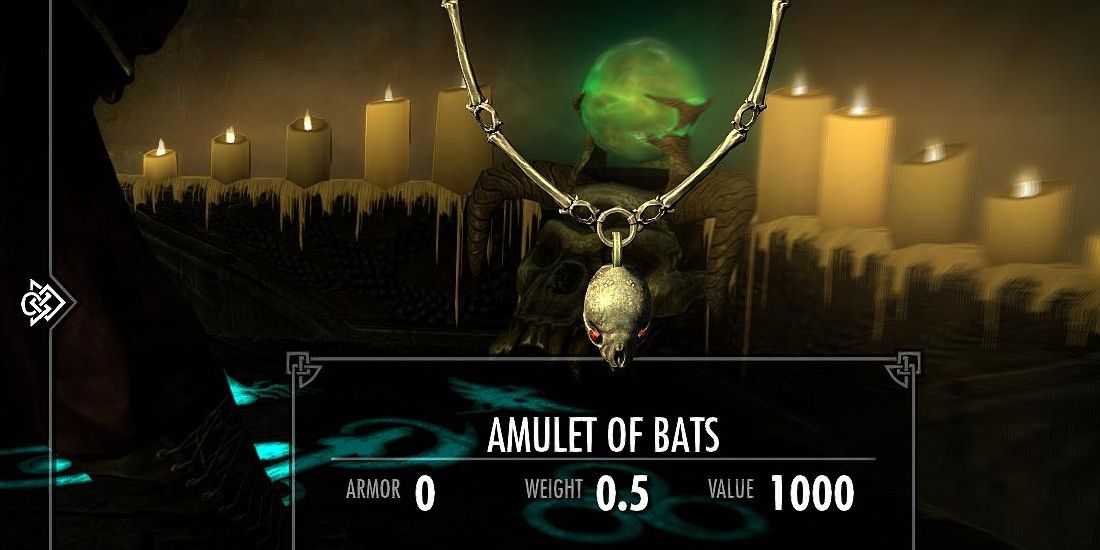 Amulet Of Bats Inside Inventory In Skyrim