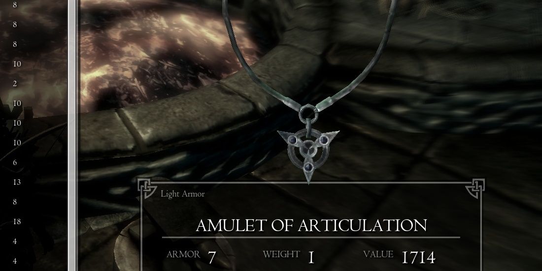 Amulet Of Articulation In Inventory In Skyrim