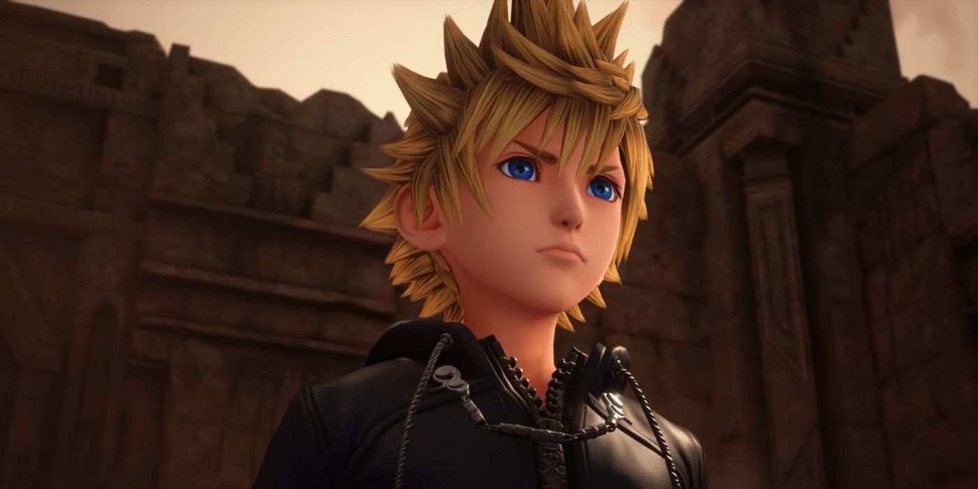 A close-up of Roxas in Kingdom Hearts 3