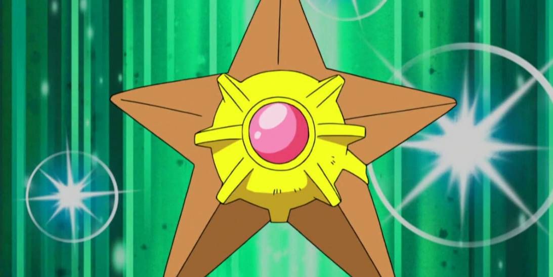 staryu with a sparkling background