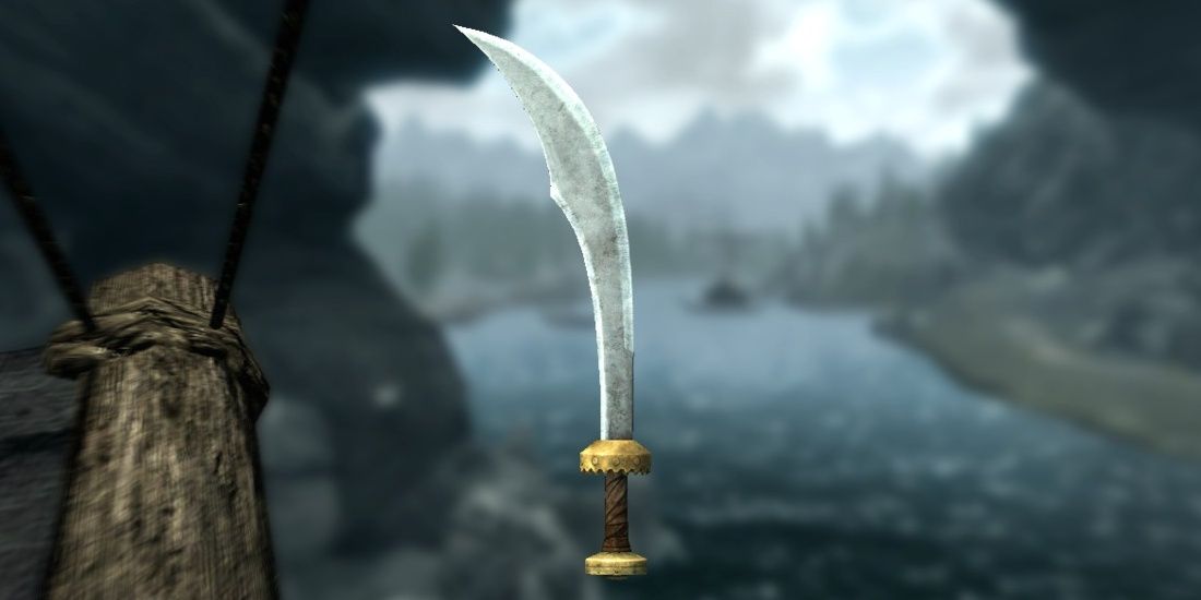skyrim windshear weapon with water in the background
