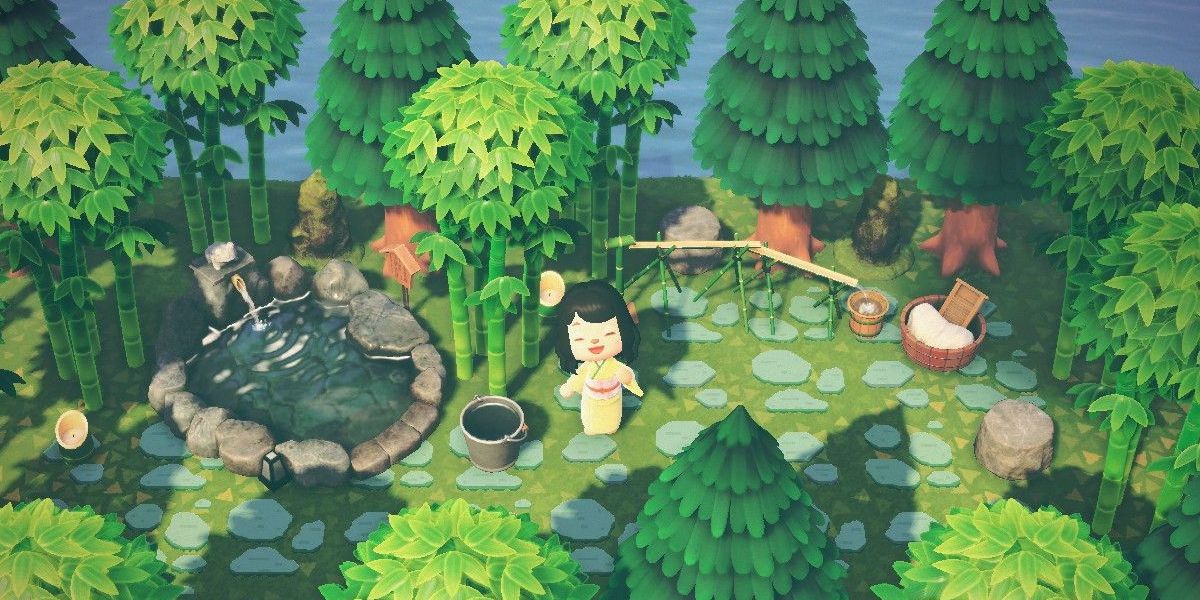 player in a bamboo garden