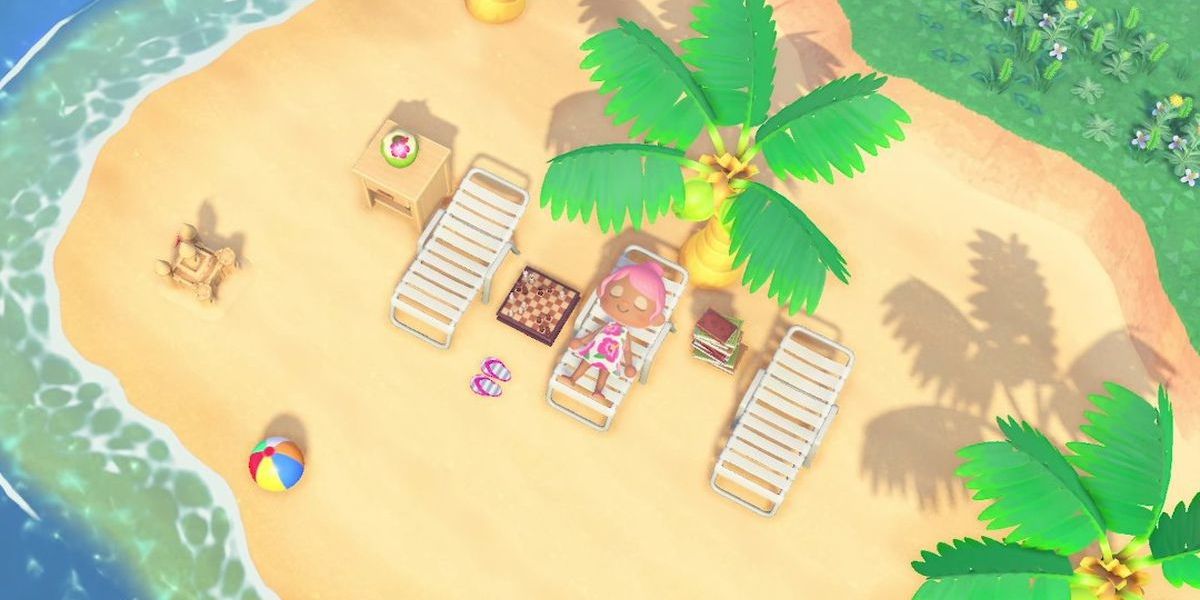 Player relaxing on the beach