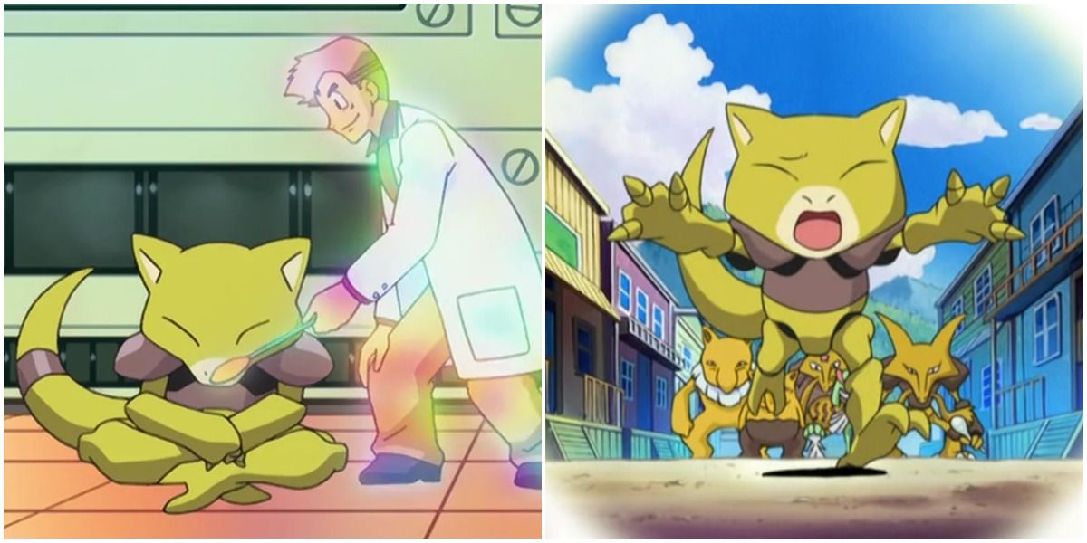 Abra Professor Oak Pokemon Anime Psychic Types