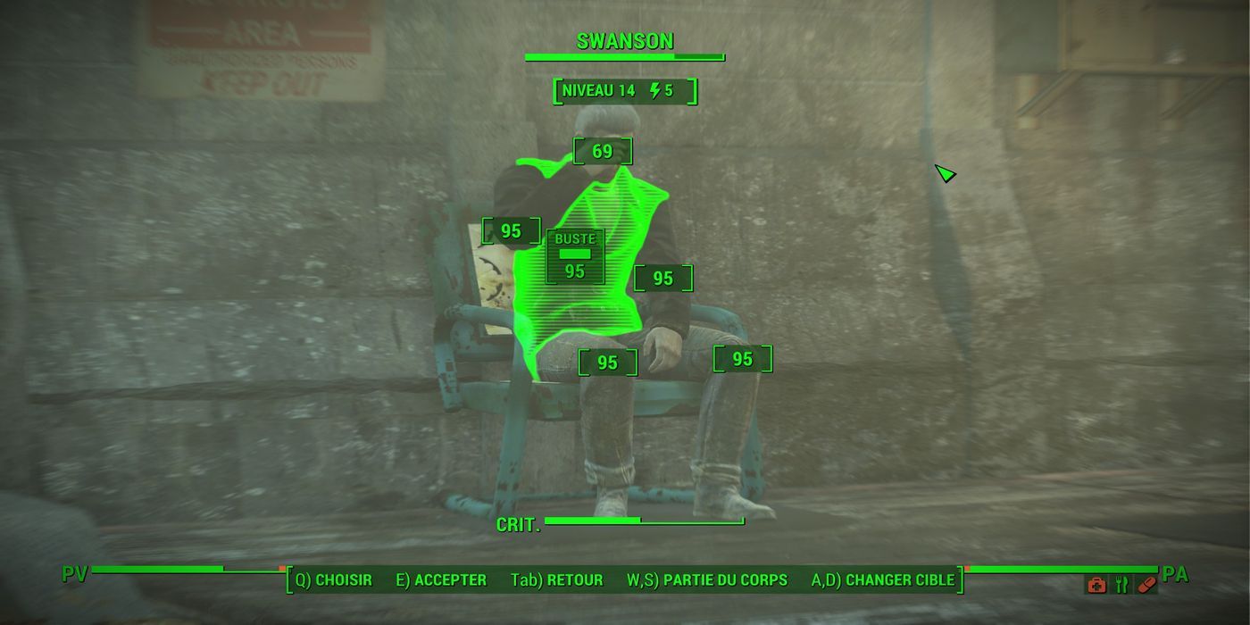 targeting an enemy in vats, fallout 4