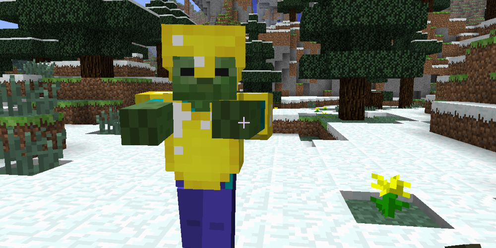 minecraft zombie wearing gold armor