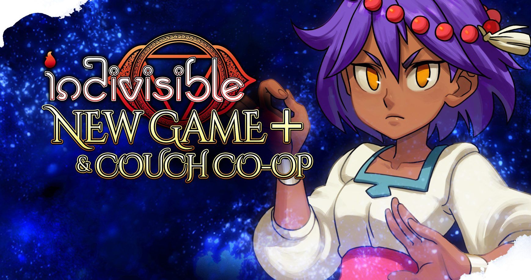 Promotional image for Indivisible's New Game+ and Co-Op Update