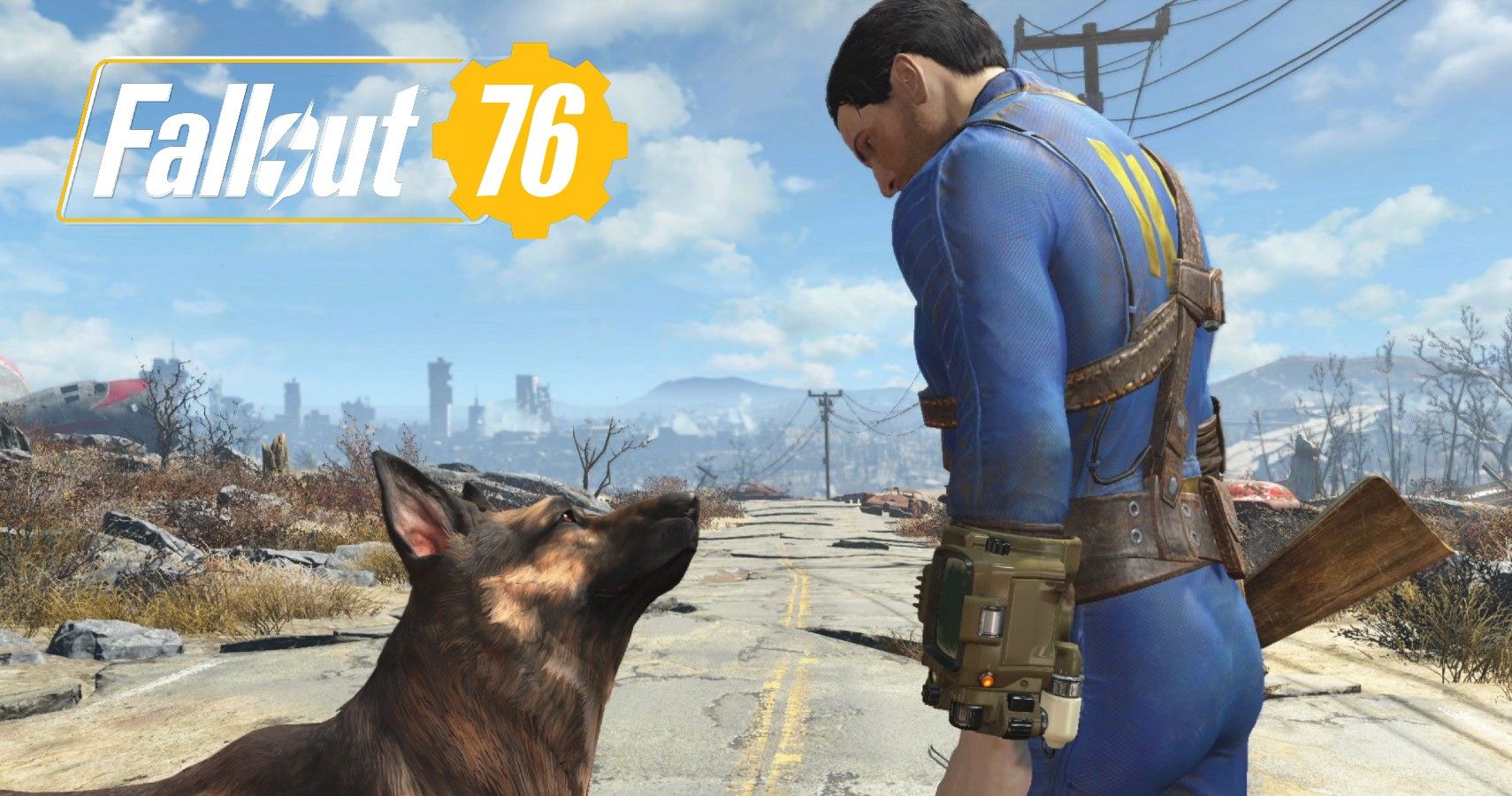 Lone Survivor and Dog with Fallout 76 Overlay - Fallout 4
