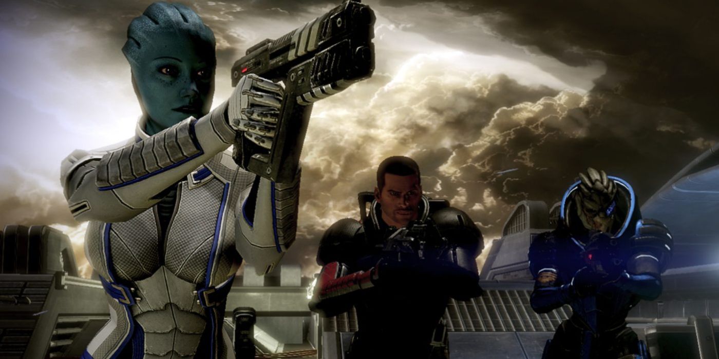 Screenshot Mass Effect 2 Lair Of The Shadow Broker with Liara, Shepard, and Garrus.