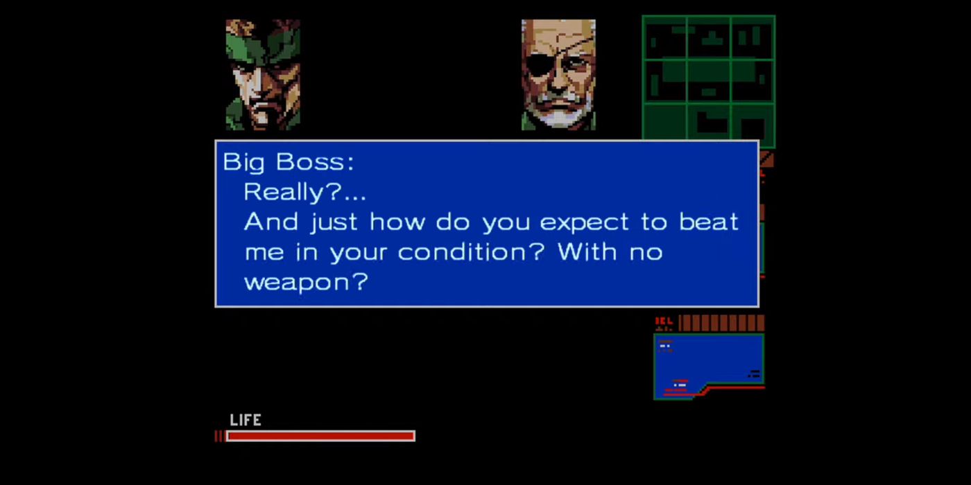 Screenshot Of Metal Gear Solid Snake 2 Of A Big Boss and Solid Snake conversation