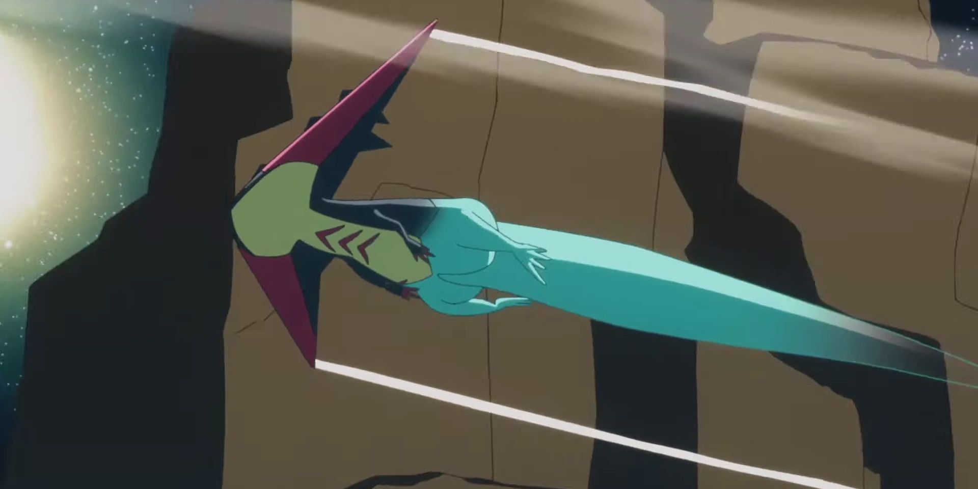 Pokemon Anime Dragapult Flying Through the Air