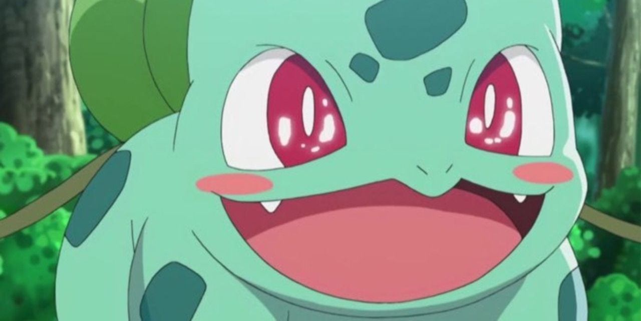 Pokemon Anime Very Happy Smiling Bulbasaur