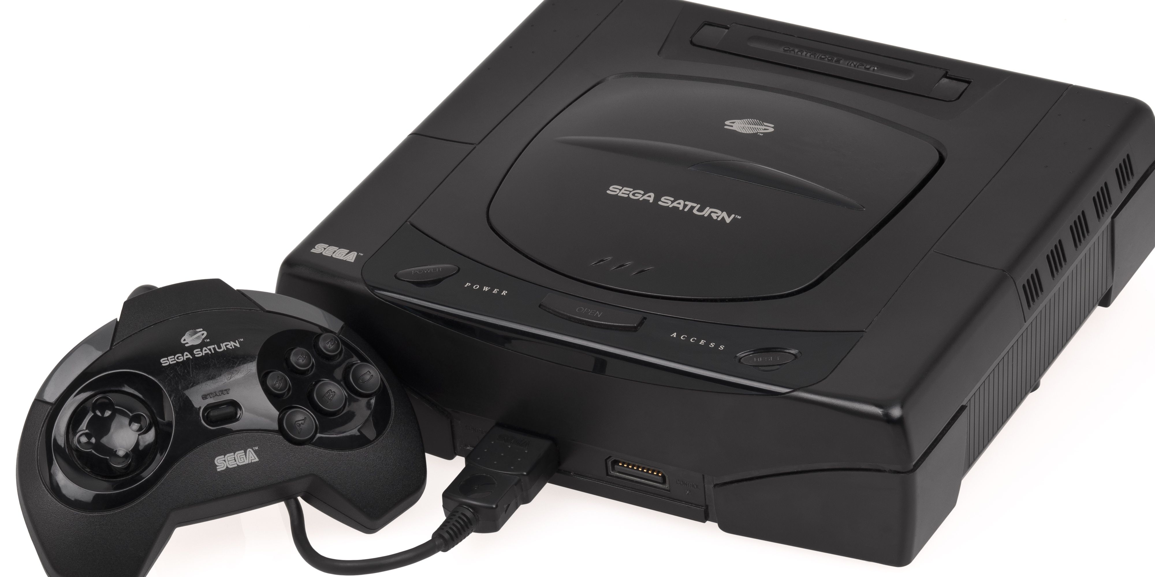 Image of the Sega Saturn and Controller.