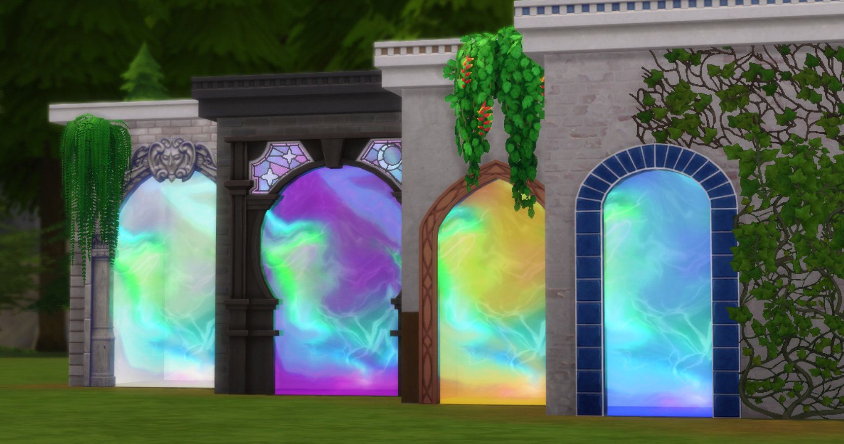 an image of ROM portals inside different archways.