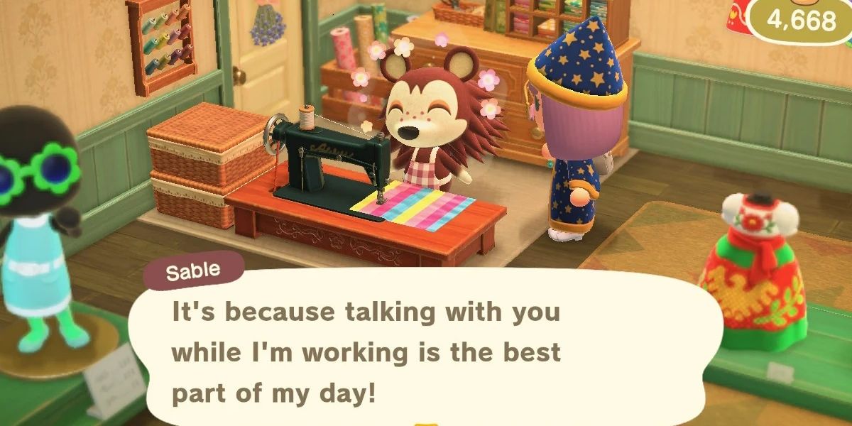 sable talking to you in the shop