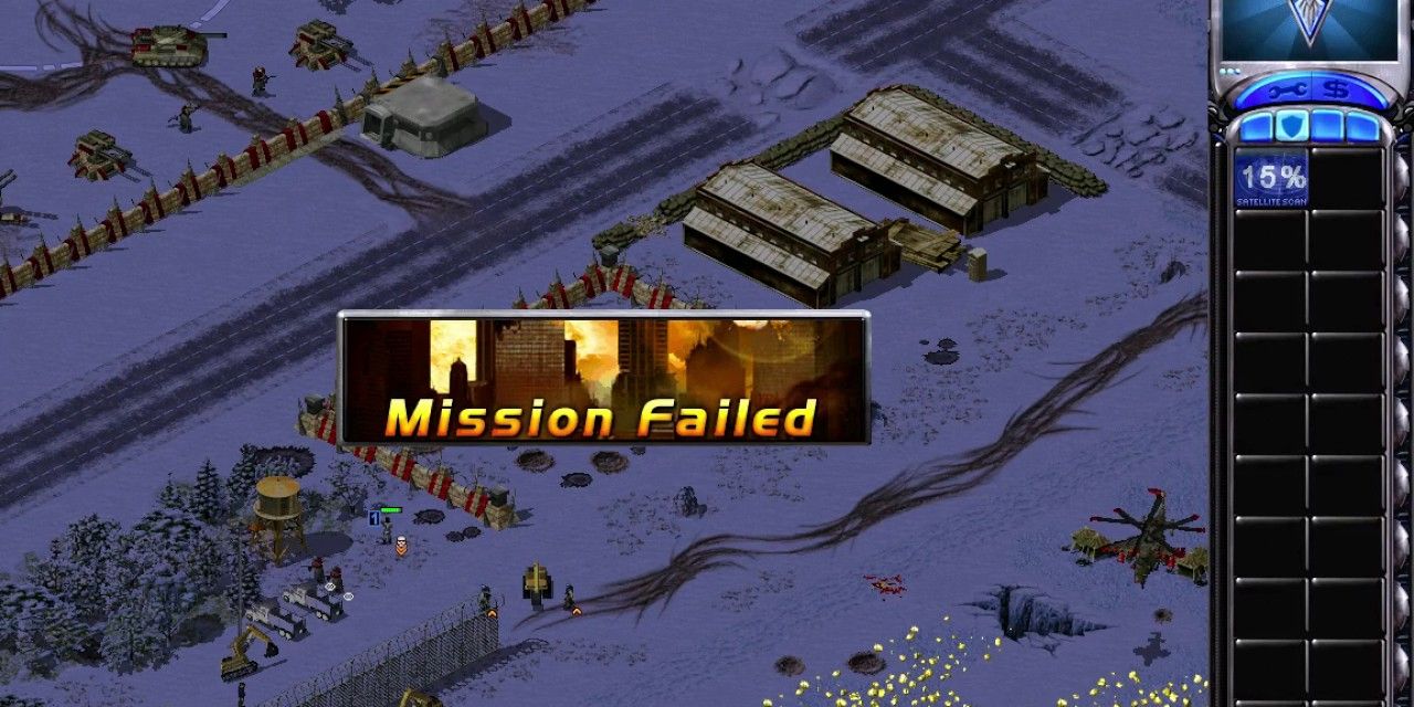 The mission failed screen in Red Alert 2