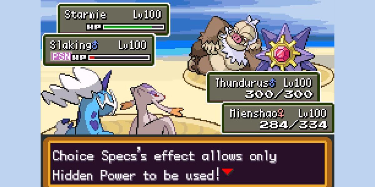 "Choice spec's effect allows only hidden power to be used!"