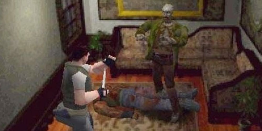 First zombie in Resident Evil 1996