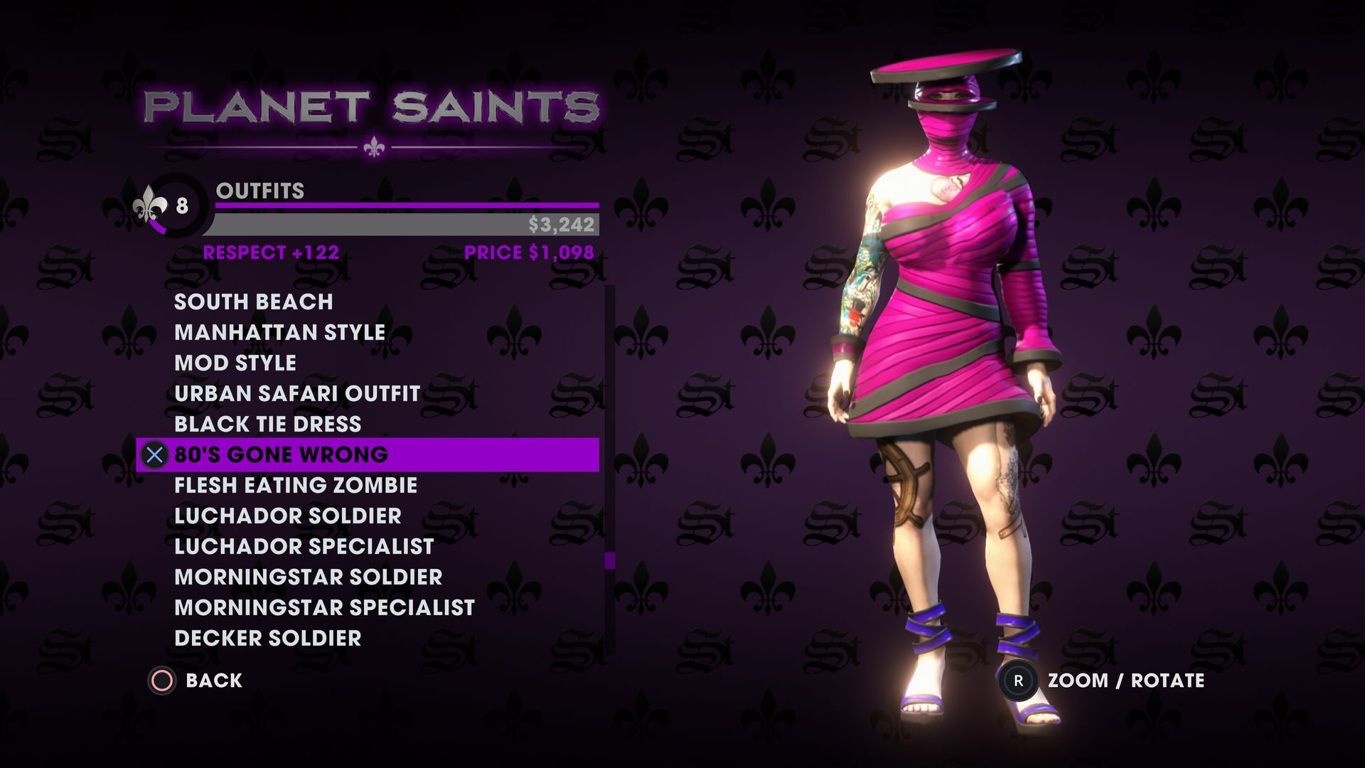 saints row 4 all outfits