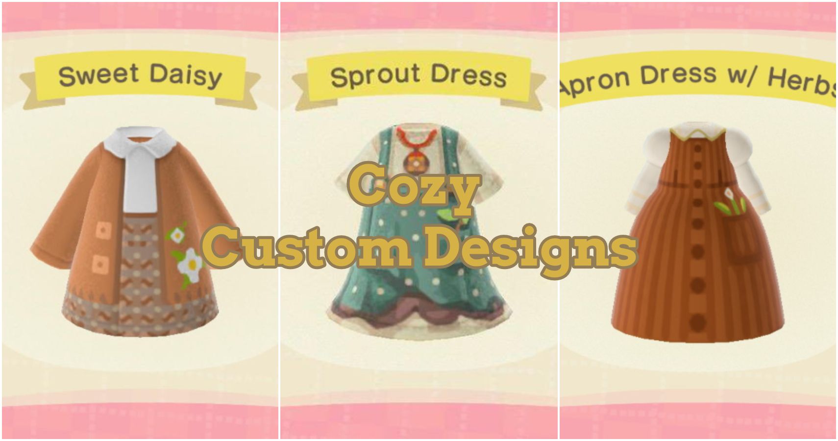 Cottagecore Custom Design Outfits For Animal Crossing New Horizons