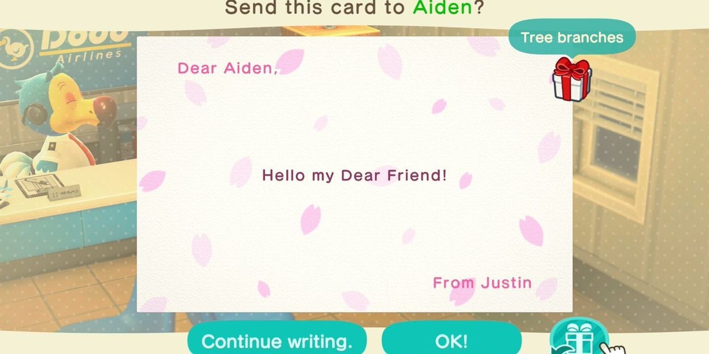 Animal Crossing Letter