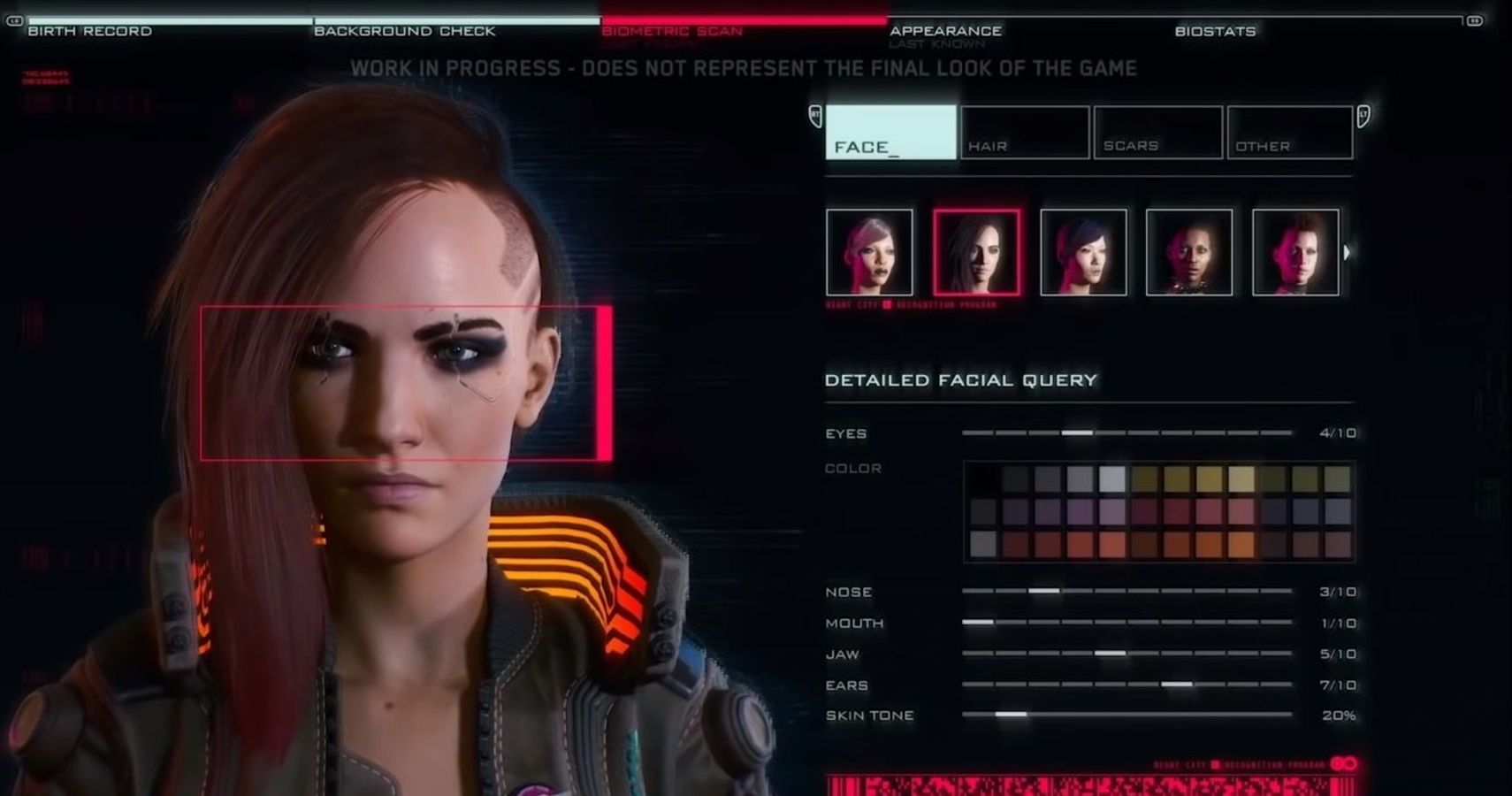 Cyberpunk 2077 character creation