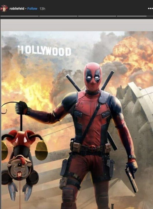 Rob Liefeld published this picture of Deadpool holding a dead Mickey Mouse to his Instagram story