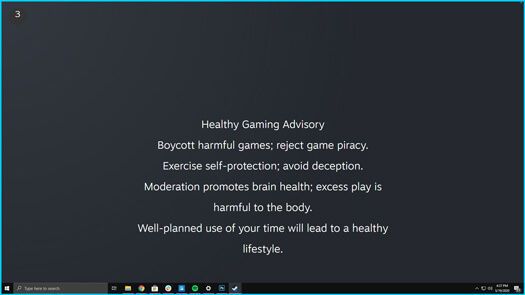 Healthy Gaming Advisory