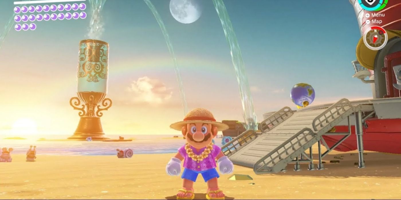 SUper Mario Odyssey beach
